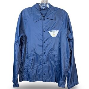 VTG Cardinal Nylon Coaches Jacket Blue Windbreaker Champion Patch Mens M L 24